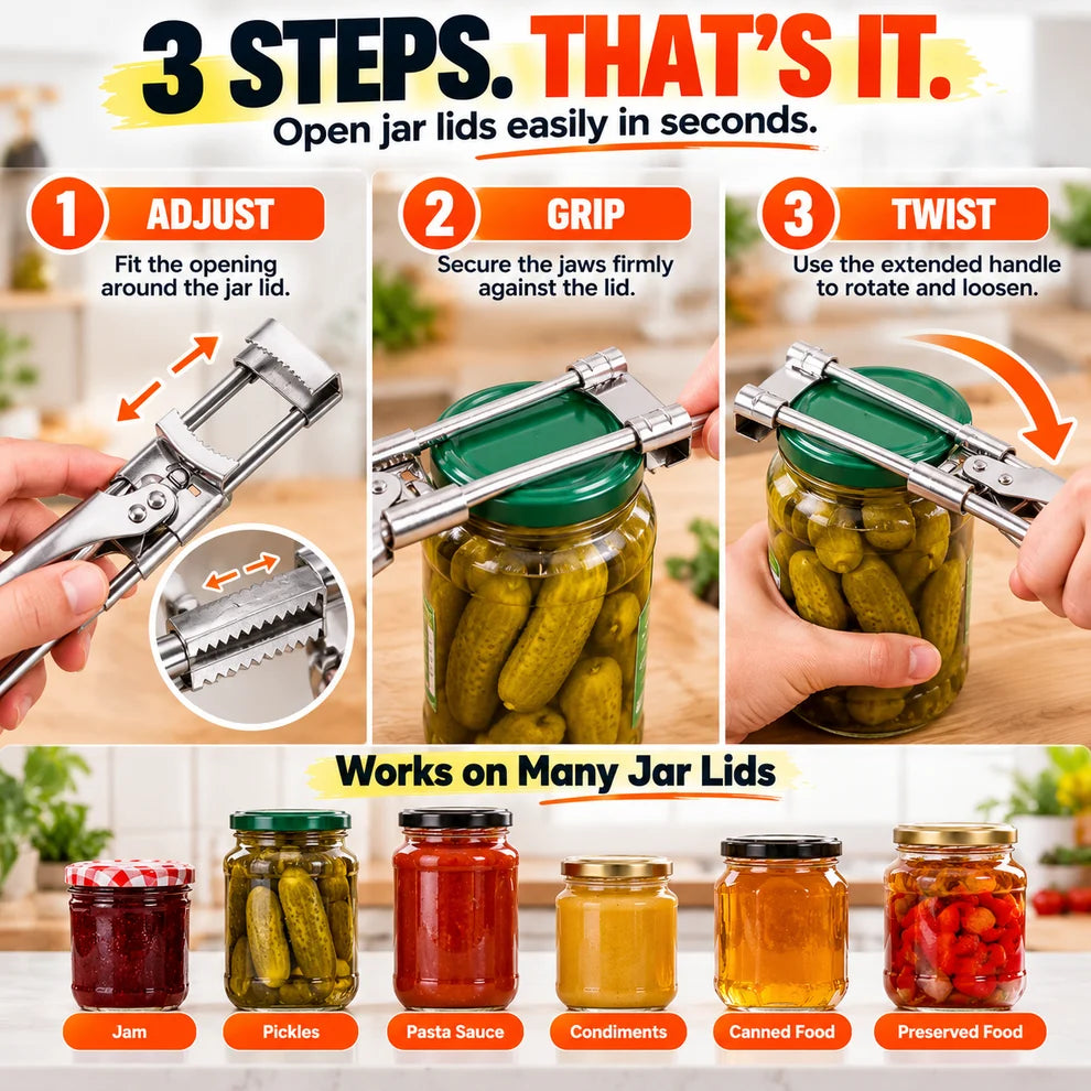🔥LAST DAY Buy 1 Get 1 Free🔥Jar Opener for Weak Hands, Multifunctional Adjustable Can Opener
