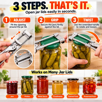 🔥LAST DAY Buy 1 Get 1 Free🔥Jar Opener for Weak Hands, Multifunctional Adjustable Can Opener