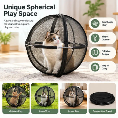 🔥LAST DAY Save 50%🔥Portable Outdoor Cat Enclosure Mesh Ball Cat Cage
