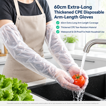 💥Buy 1, Get 1 Free 🧤10 pairs of disposable long-arm gloves with elastic cuffs, suitable for household cleaning