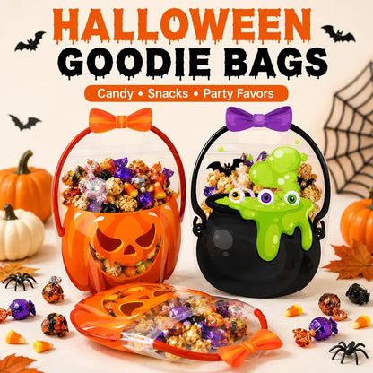 🔥LAST DAY Save 50%🔥Halloween Treat Bags with Handles– Pumpkin & Witch’s Cauldron Goodie Bags