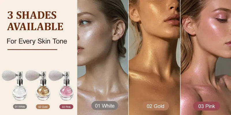White gold and pink body shimmer shades