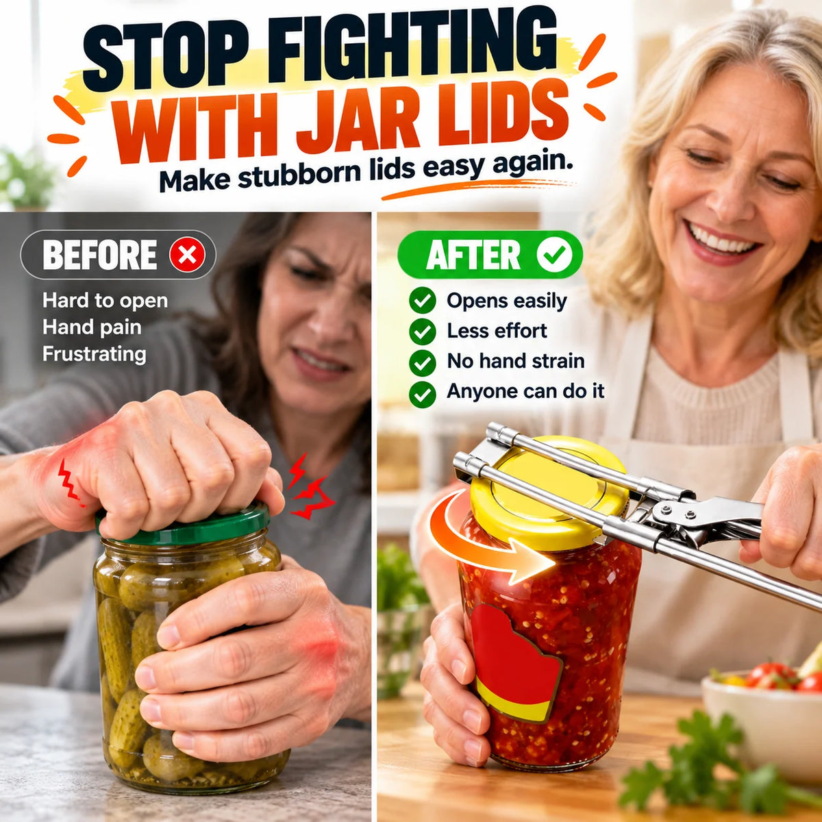 🔥LAST DAY Buy 1 Get 1 Free🔥Jar Opener for Weak Hands, Multifunctional Adjustable Can Opener