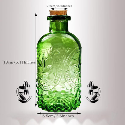 Embossed Glass Apothecary Bottles - Set of 3 — product gallery 02
