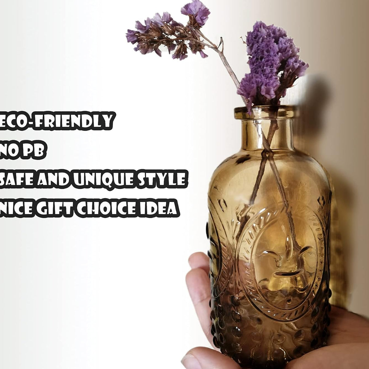 Embossed Glass Apothecary Bottles - Set of 3 — product gallery 05