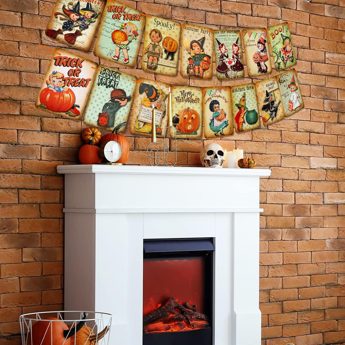 Vintage Halloween Paper Banner - 15 Flags — product gallery 05