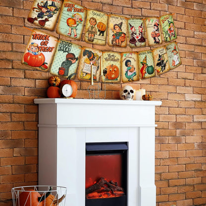 Vintage Halloween Paper Banner - 15 Flags — product gallery 05