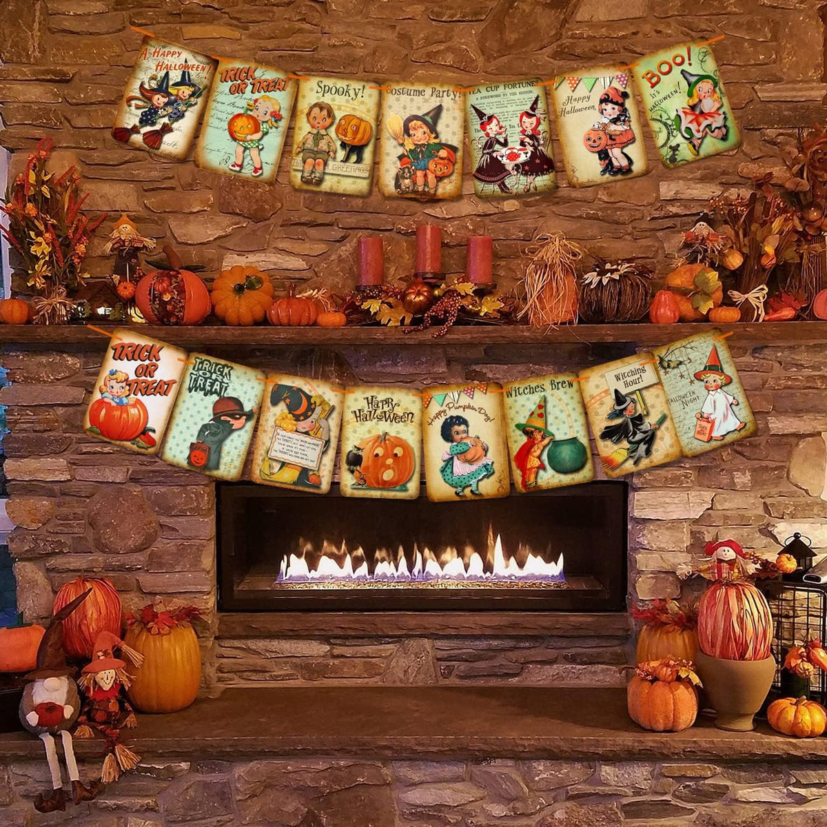 Vintage Halloween Paper Banner - 15 Flags — product gallery 07