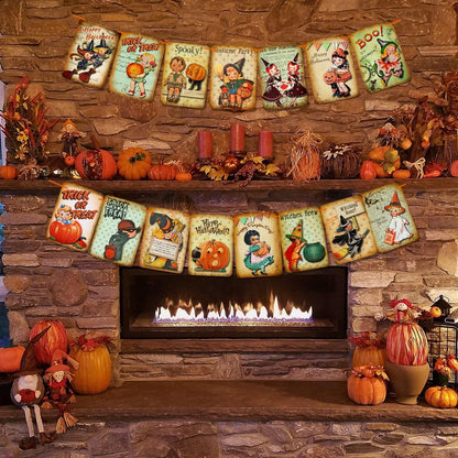 Vintage Halloween Paper Banner - 15 Flags — product gallery 07