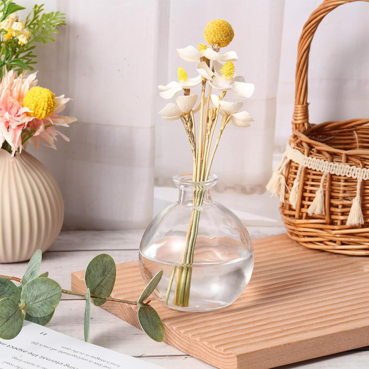 Round Glass Bottles with Corks - Set of 3 — product gallery 05