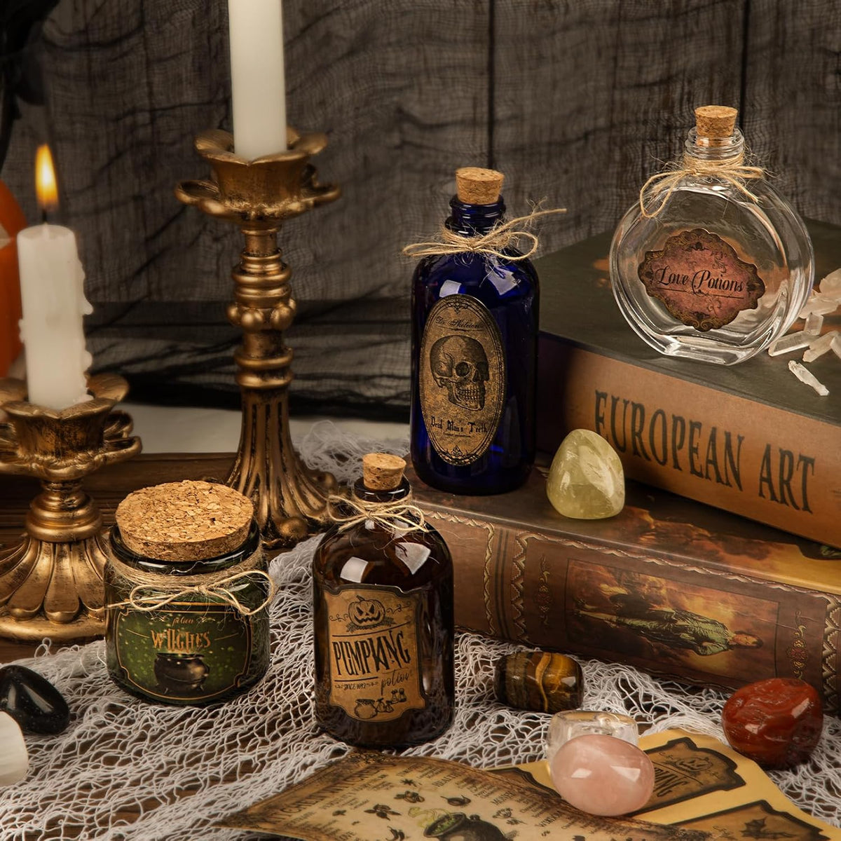 Halloween Glass Potion Bottles - Set of 4 — product gallery 02