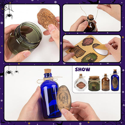 Halloween Glass Potion Bottles - Set of 4 — product gallery 04