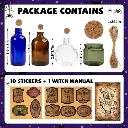 Halloween Glass Potion Bottles - Set of 4 — product gallery 05