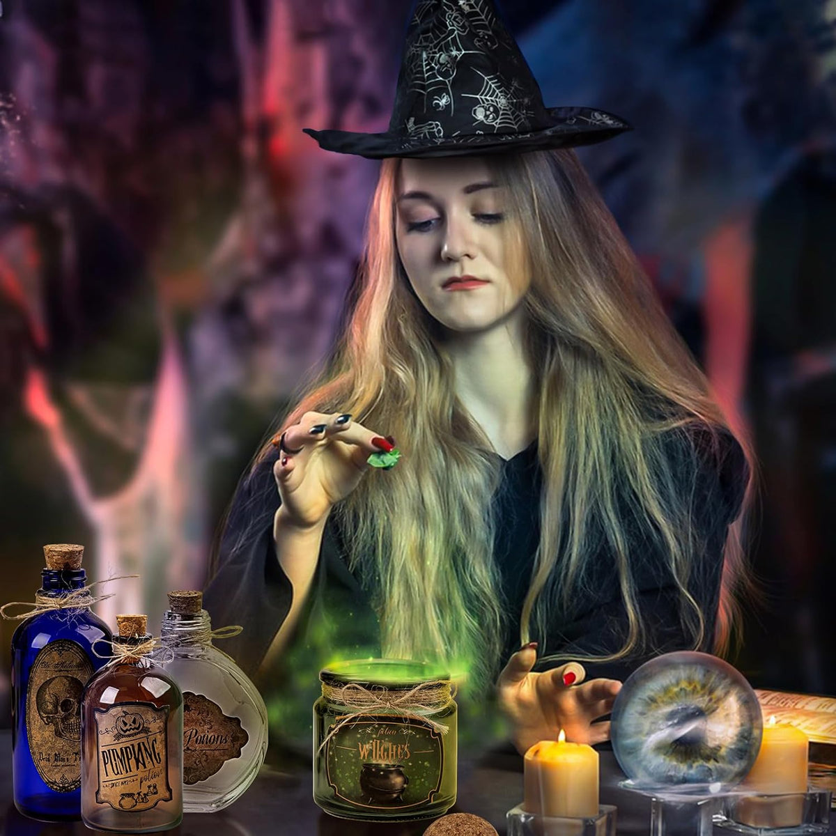Halloween Glass Potion Bottles - Set of 4 — product gallery 06