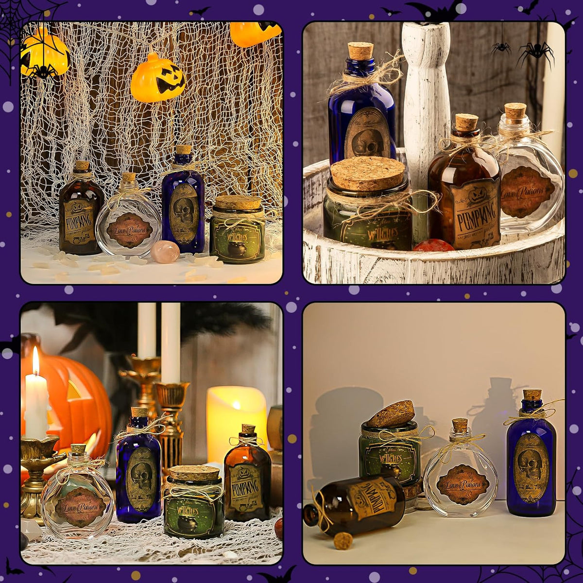 Halloween Glass Potion Bottles - Set of 4 — product gallery 07