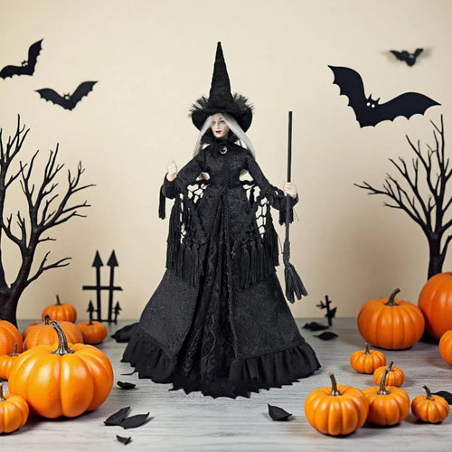 Black Halloween Witch Figurine — main product image