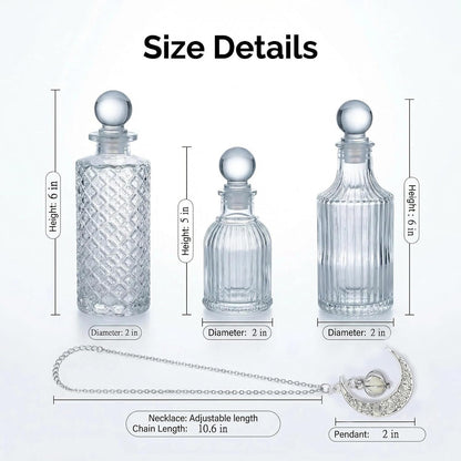Moon Charm Glass Bottles - Set of 3 — product gallery 04