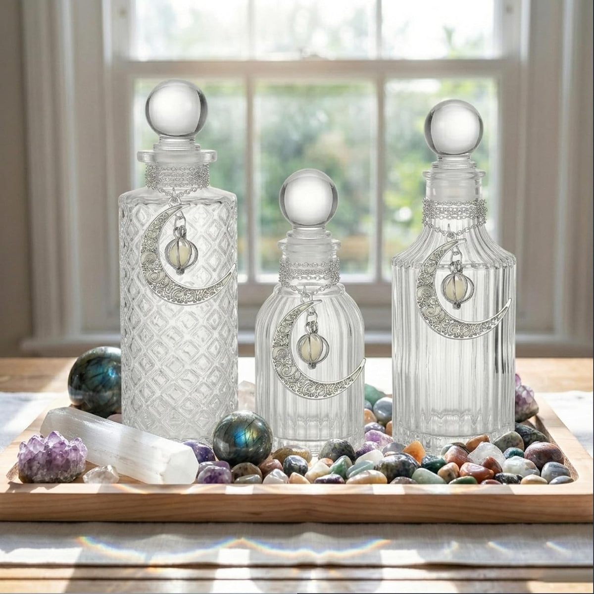 Moon Charm Glass Bottles - Set of 3 — product gallery 06