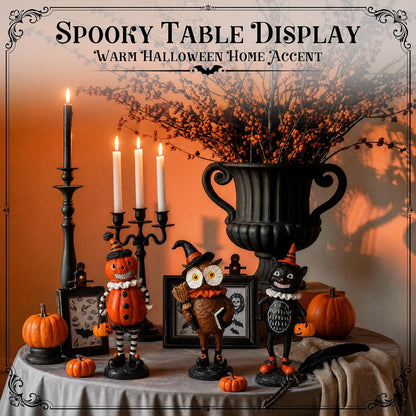 Owl & Pumpkin Resin Figurines - Set of 3 — product gallery 05