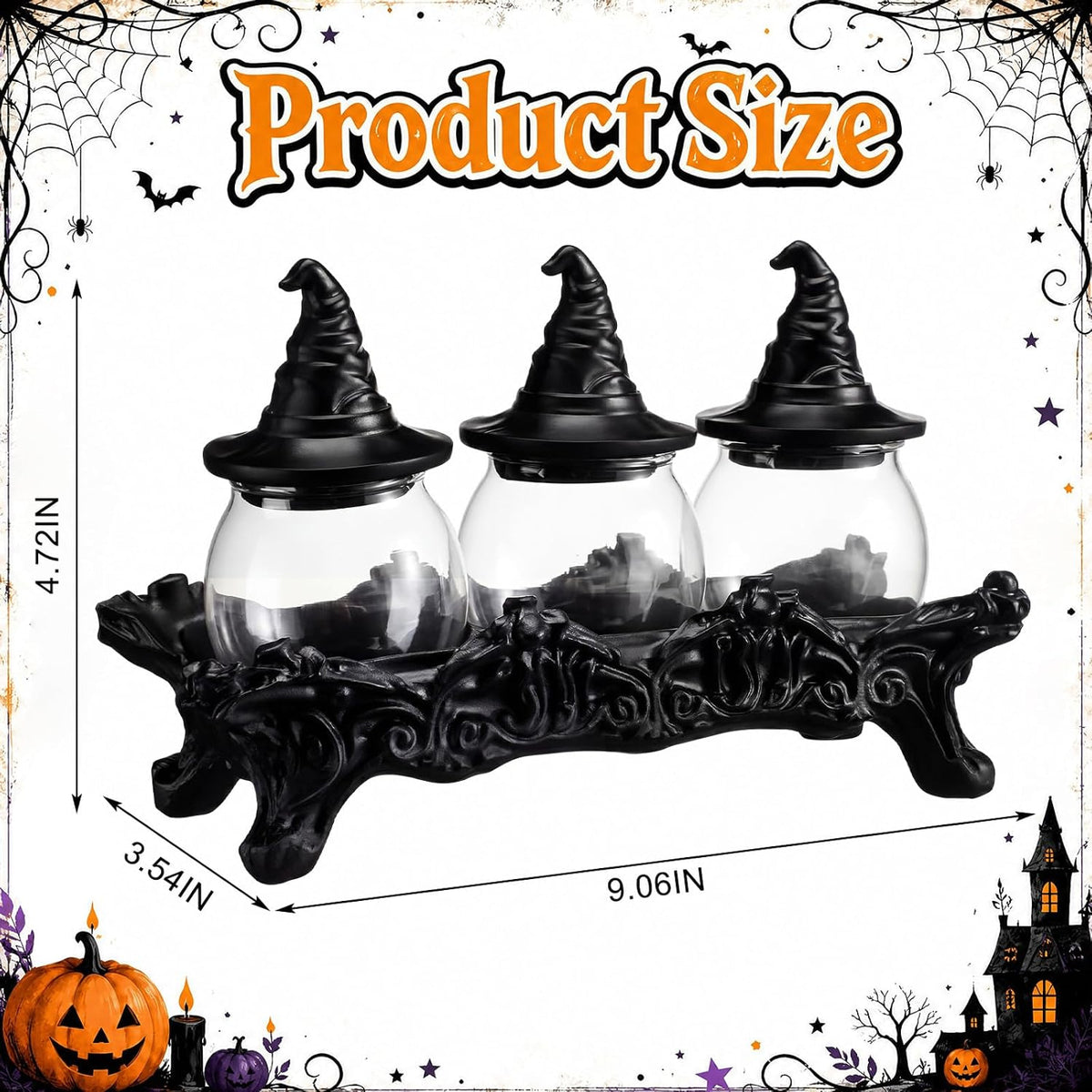 Witch Hat Glass Jars - Set of 3 — product gallery 02