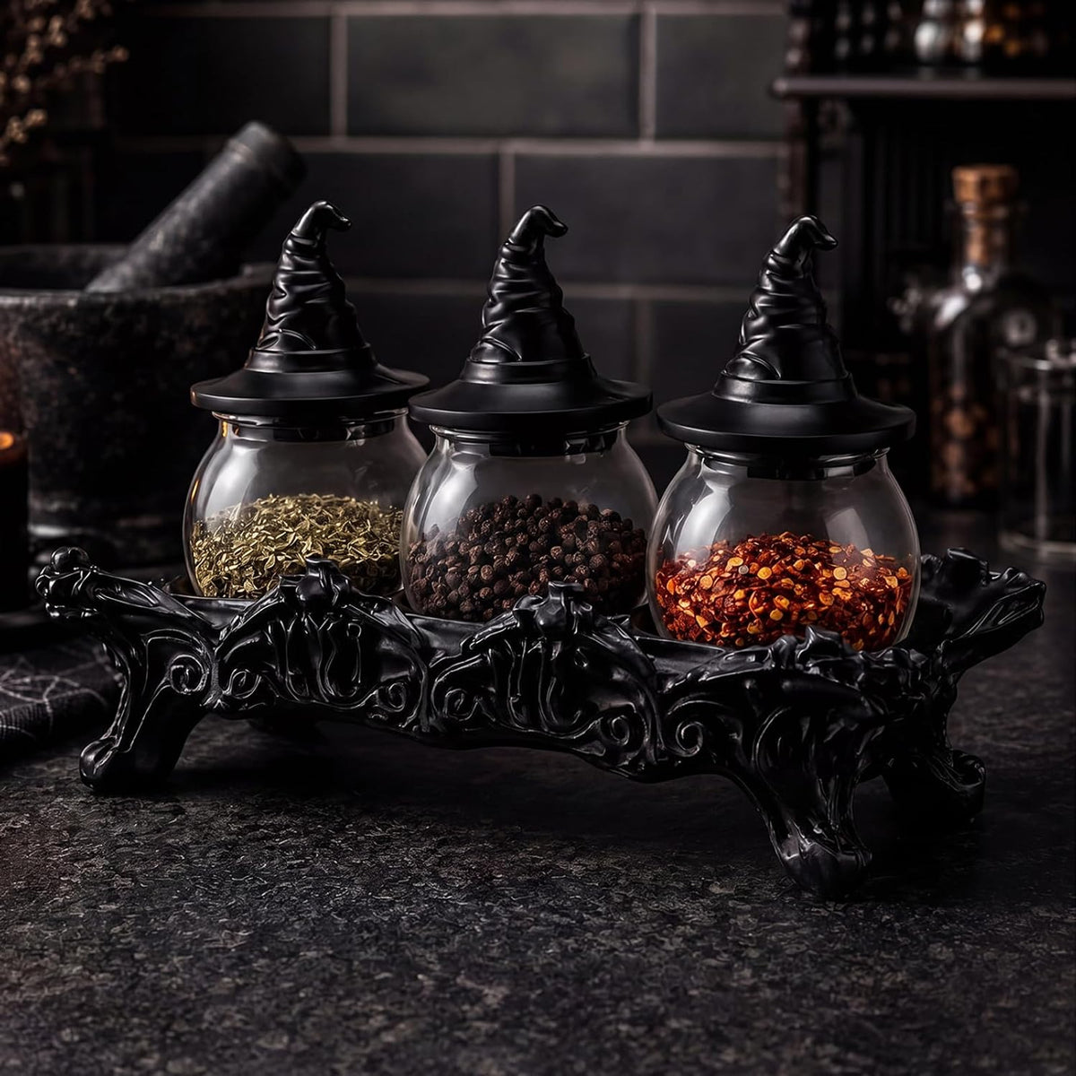 Witch Hat Glass Jars - Set of 3 — product gallery 07