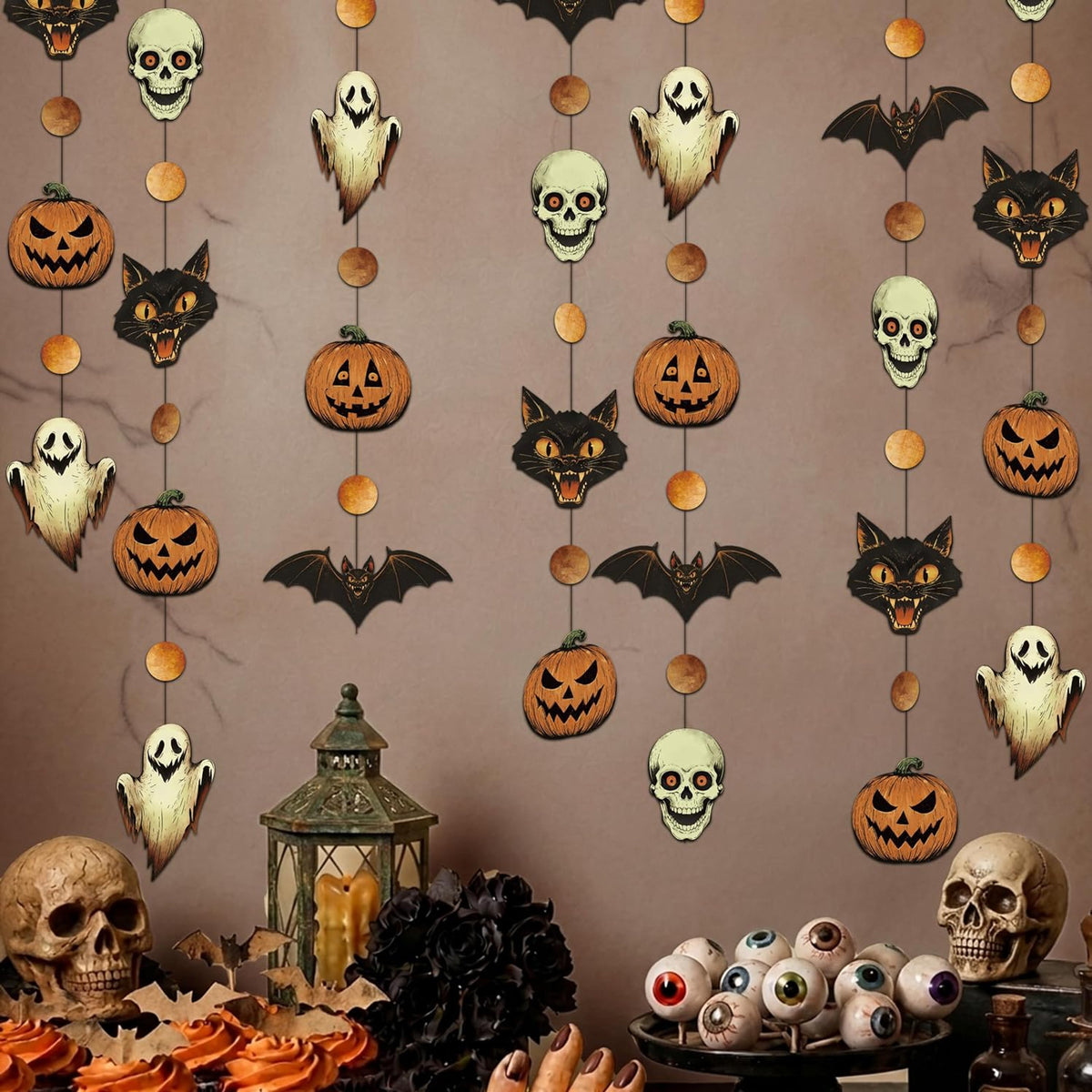 Retro Halloween Paper Garlands - Set of 4 — main product image