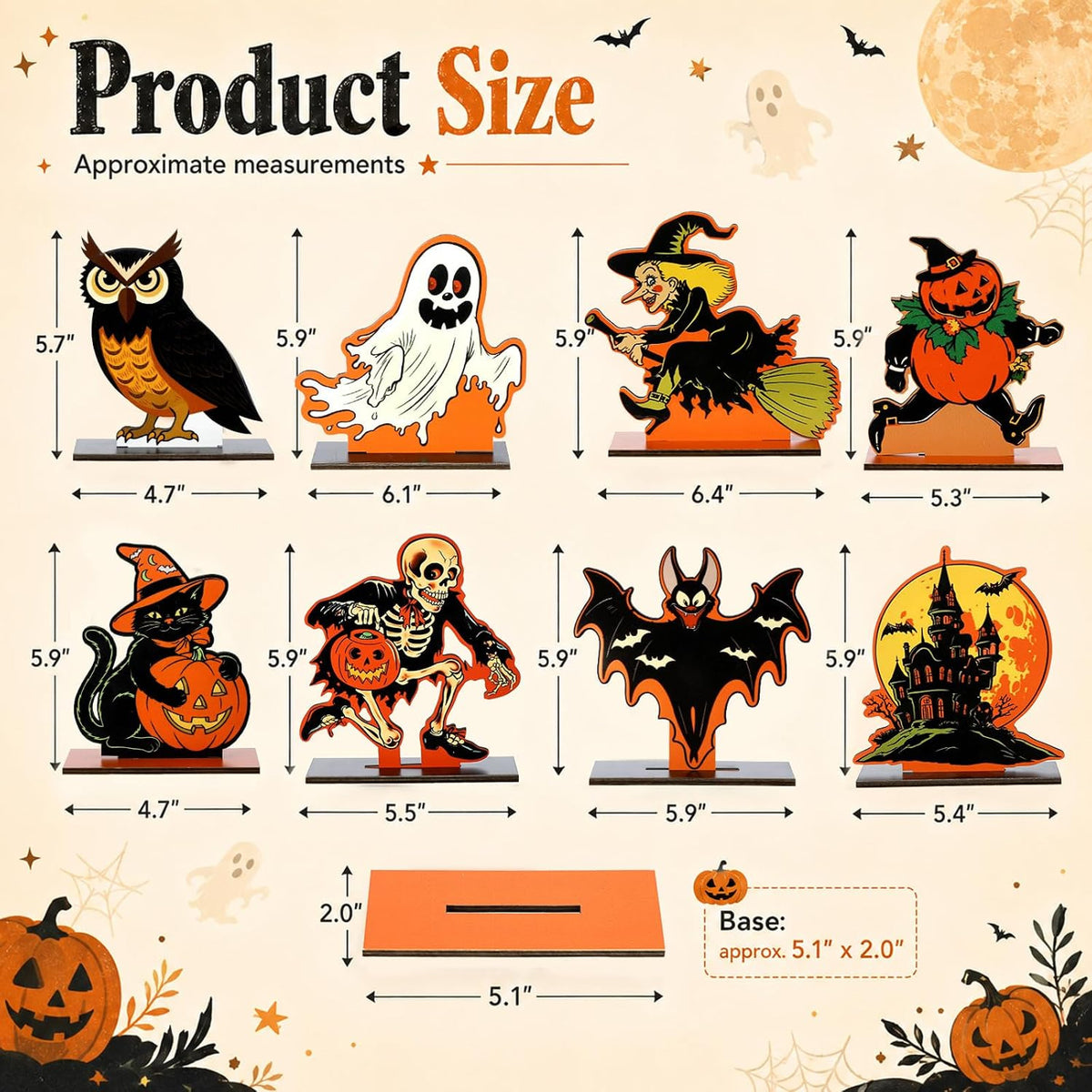 Vintage Wooden Halloween Signs - Set of 8 — product gallery 03