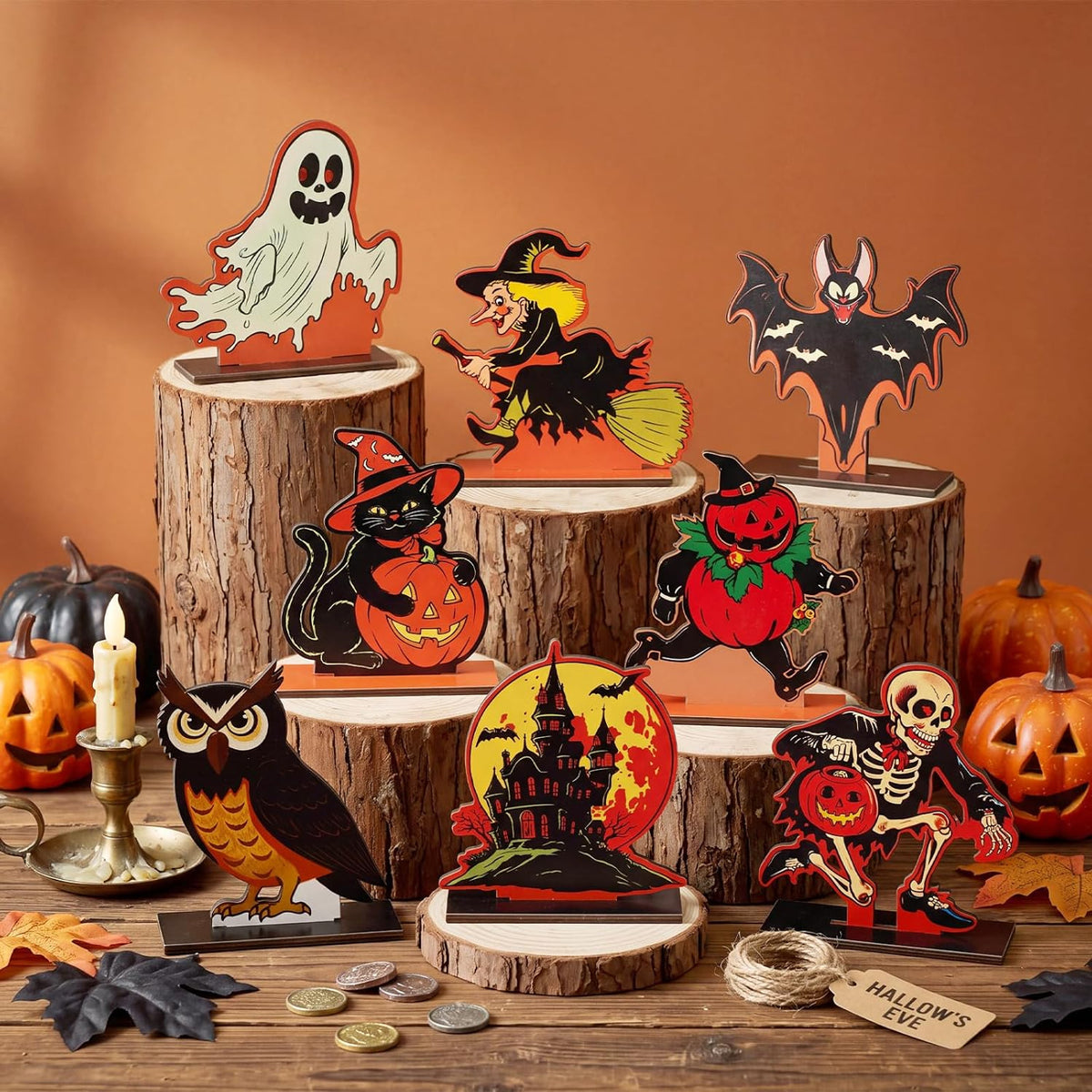 Vintage Wooden Halloween Signs - Set of 8 — product gallery 07
