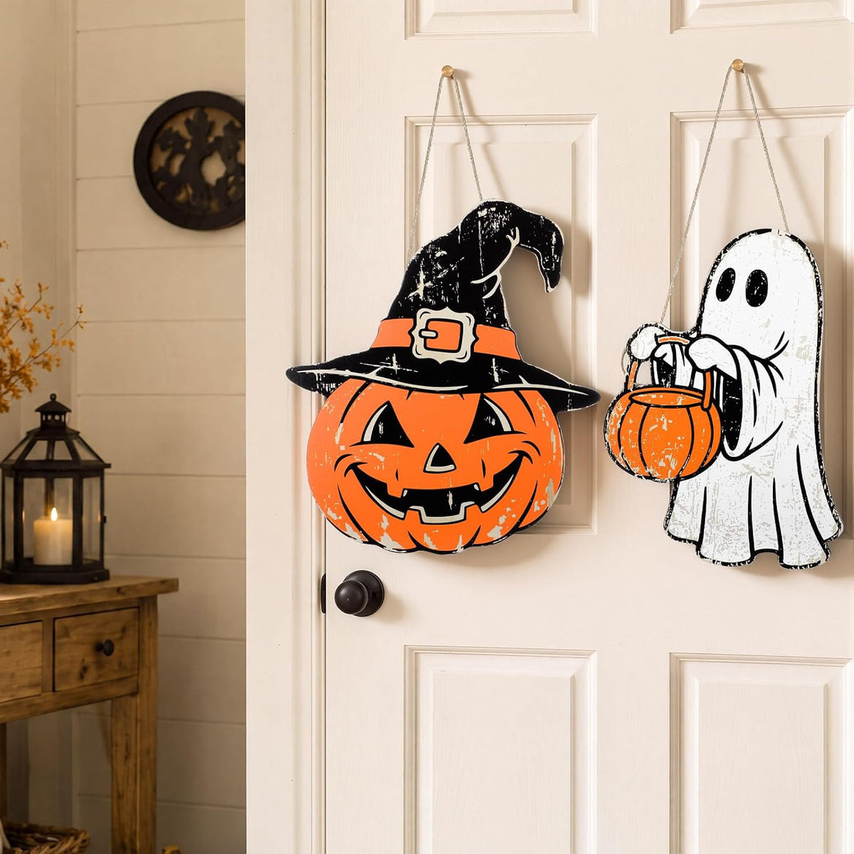 Pumpkin & Ghost Wooden Door Signs - Set of 2 — product gallery 05