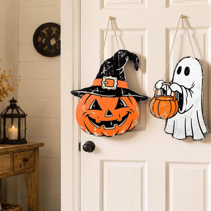 Pumpkin & Ghost Wooden Door Signs - Set of 2 — product gallery 05