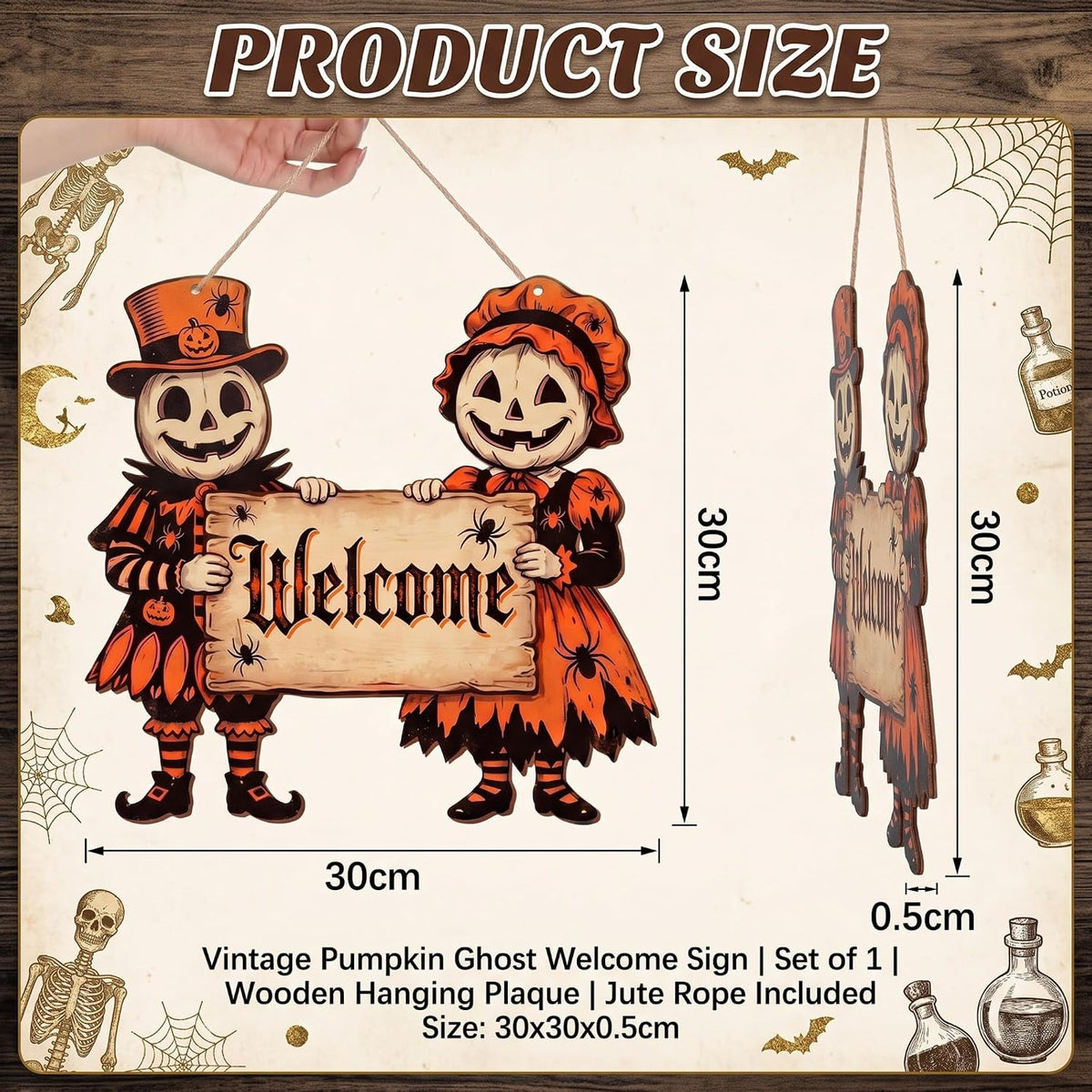 Vintage Halloween Welcome Sign — product gallery 03