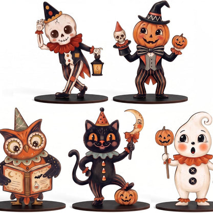 Wooden Cat & Pumpkin Decor - Set of 2 — Set of 5 signs option